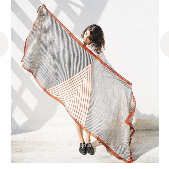 Block Shop Tent Print Silk Cotton Blend Hand Block Printed Long Scarf Sold Out - Picture 2 of 8